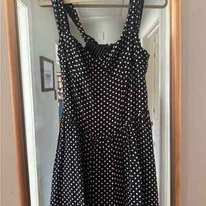 Reformation Black and White Polka Dot Mini Dress
